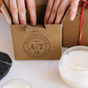 Sello De Caucho Monograma de pequeñas empresas personalizados con 