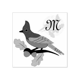 Sello De Caucho Monograma de Steller Blue Jay