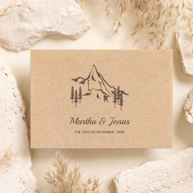 Sello De Caucho Monograma del Boda paisajístico de las montañas ru (Subido por el creador)