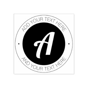 Sello De Caucho Monograma elegante con texto o Añadir logotipo