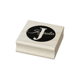 Sello De Caucho Monograma elegante personalizado naranja gris azul