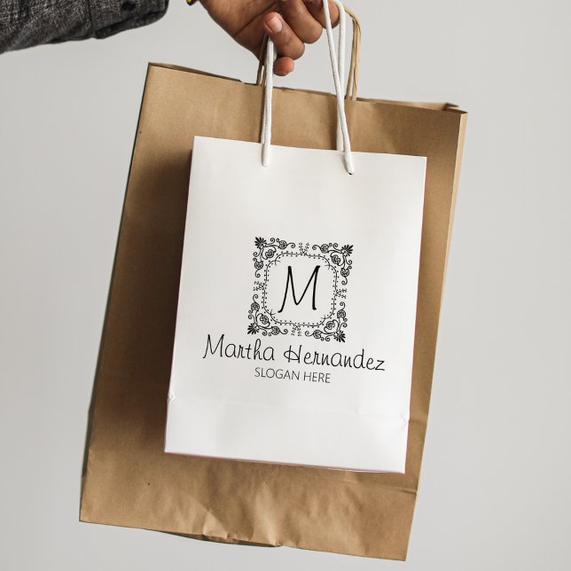 Sello De Caucho Monograma Floral personalizado, Pequeña Empresa Gr (Subido por el creador)