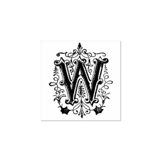 Sello De Caucho Monograma Letra decorativa de cosecha W