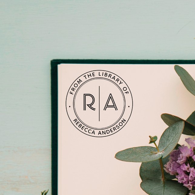 Sello De Caucho Monograma mínimo moderno de la biblioteca de (Subido por el creador)