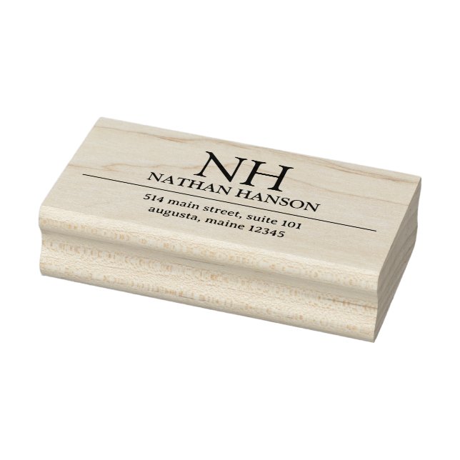 Sello De Caucho Monograma moderno simple (Sello)