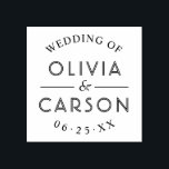 Sello De Caucho Monograma personalizado de boda redondo moderno<br><div class="desc">El diseño elegante del sello de goma de boda presenta un monograma personalizado "boda de" con forma redonda y estilo moderno de los nombres de la novia y el novio en texto a rayas con una y comercial y la fecha de la boda.</div>
