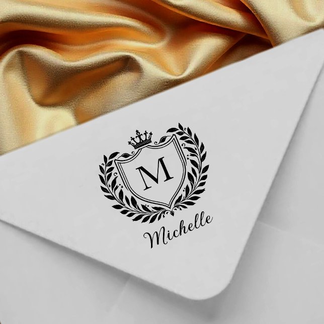 Sello De Caucho Monograma Personalizado mínimo Nombre emblema Escu (Subido por el creador)