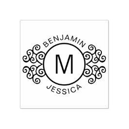 Sello De Caucho Monograma personalizado + Personalizado decorativo