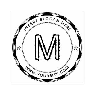 Sello De Caucho Monograma redondo personalizado para negocios