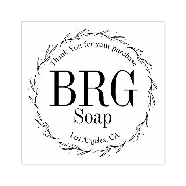 Sello De Caucho Monograma simple Botánico Gracias por Comprar (Impresión)