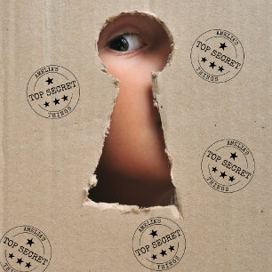 Sello De Caucho Monograma TOP SECRET