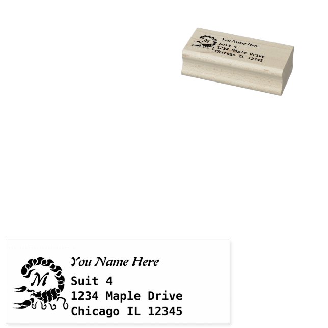 Sello De Caucho Monograma tribal Black Scorpion (Sellado)