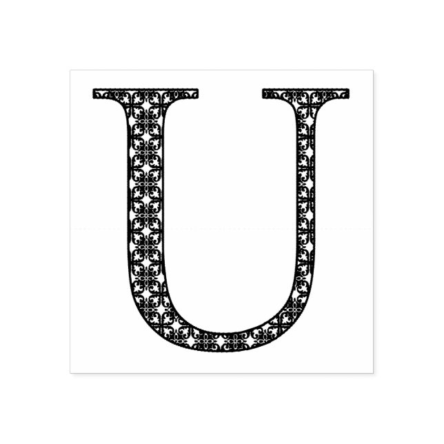 Sello De Caucho Monograma U de Damasco Medieval (Impresión)