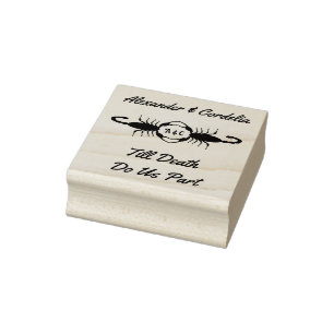 Sello De Caucho Monogramado Personalizado de Escorpiones Bodas Bla