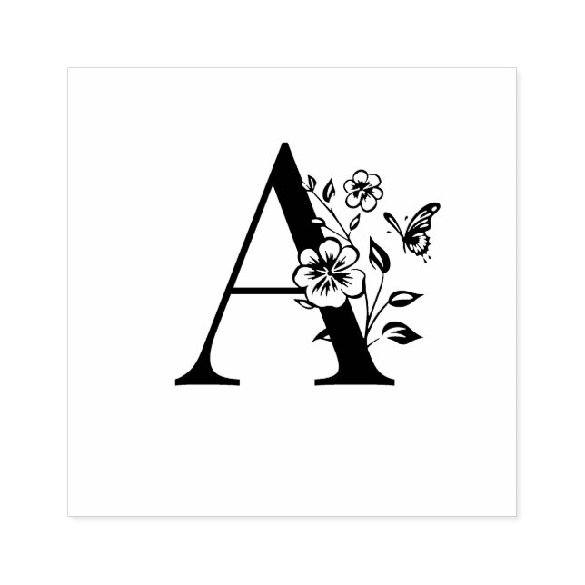 Sello De Caucho monogramo A de madera (Impresión)