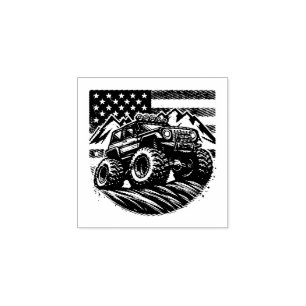 SELLO DE CAUCHO MONSTER TRUCK WOOD STAMP