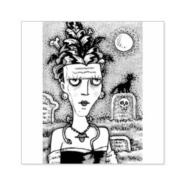 SELLO DE CAUCHO MONSTRUO FRANKENELLA HERMOSO Y SINISSTRO, TUMBAS, 