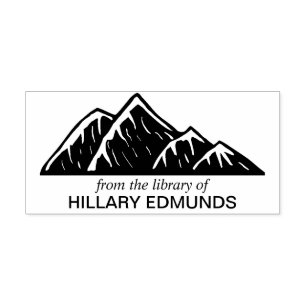 Sello De Caucho Montañas Ex Libris