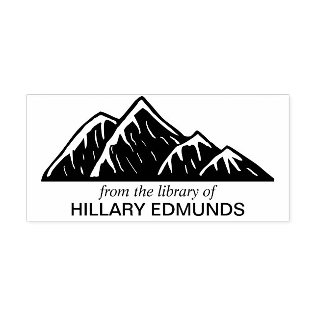 Sello De Caucho Montañas Ex Libris (Impresión)