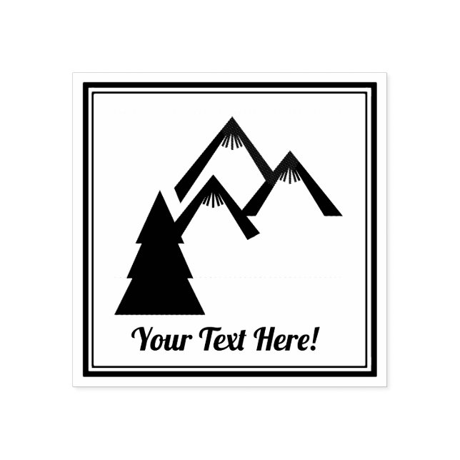 Sello De Caucho Montañas y árboles (Impresión)