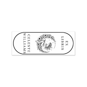 Sello De Caucho Moon Ex Libris Estampado de Moon Goddess