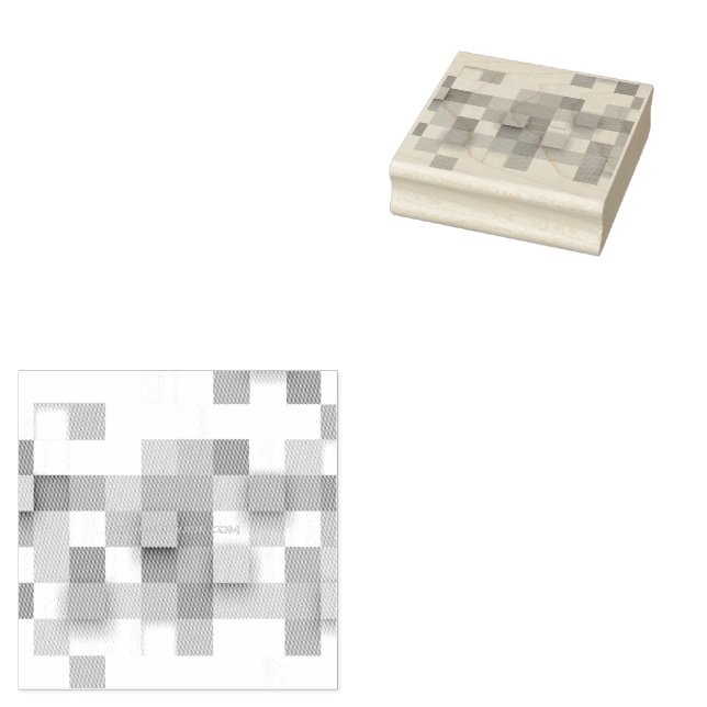 Sello De Caucho mosaico de cuadros de SlipperyJoe moderno de tres- (Sellado)