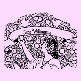 Sello De Caucho Mujer recogiendo manzanas