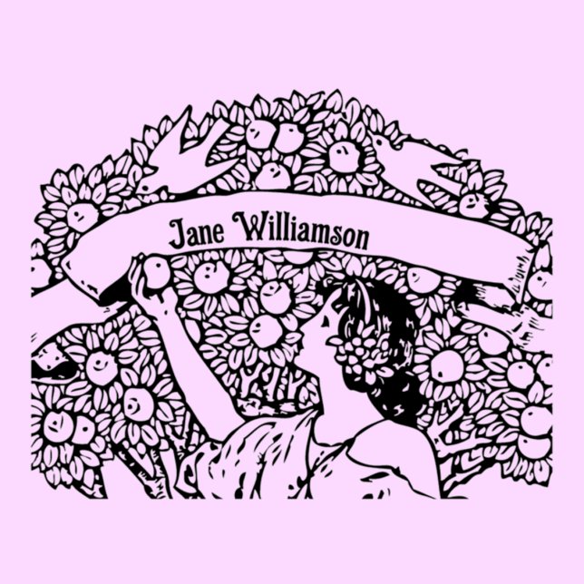 Sello De Caucho Mujer recogiendo manzanas (Subido por el creador)