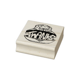 Sello De Caucho Muñeca Matryoshka con agradecimiento manuscrito en