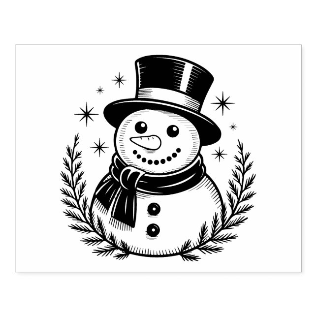 Sello De Caucho Muñeco de nieve (Impresión)