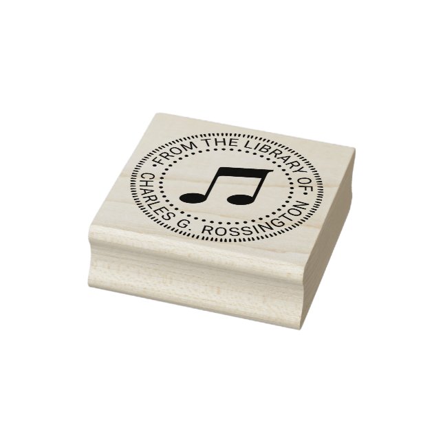 Sello De Caucho Music Musical Notes Round Library Book Name (Sello)