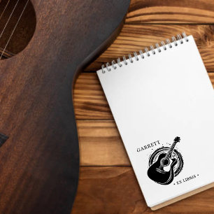 Sello De Caucho Música Guitarra Personalizada Ex Libris Estampado 