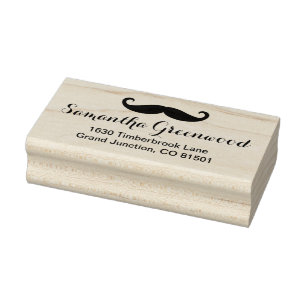 Sello De Caucho Mustache / Mustache / Schnurbart + su nombre