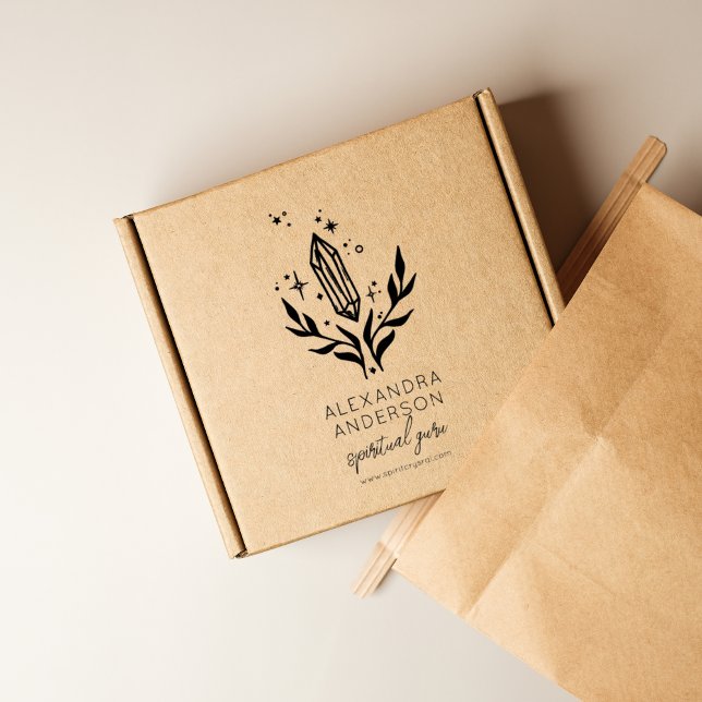 Sello De Caucho Mystic Celestial Cristal Spiritual Elegant Script  (Mystic Celestial Cristal Spiritual Elegant Script Rubber Stamp)