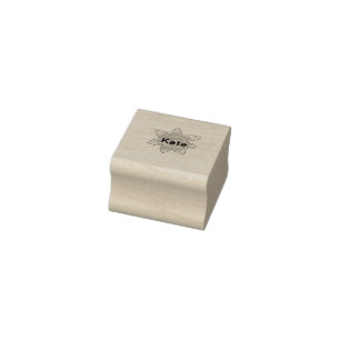 Sello De Caucho Naranja amarillo girasol marrón añadir nombre text