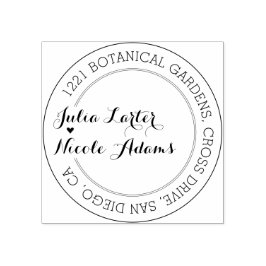 Sello De Caucho Naranja púrpura Boho Boda de floración silvestre