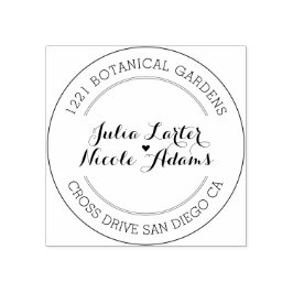 Sello De Caucho Naranja púrpura Boho Boda de floración silvestre