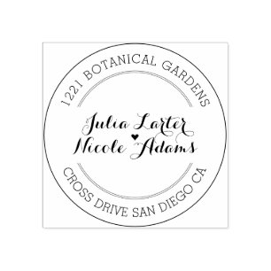 Sello De Caucho Naranja púrpura Boho Boda de floración silvestre