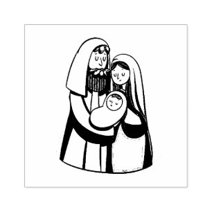 Sello De Caucho Natividad de Jesús Familia Religiosa Cristiana San
