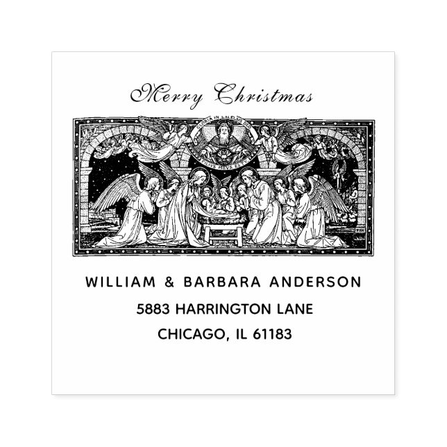 Sello De Caucho Natividad navidad Jesús María José Angels (Impresión)