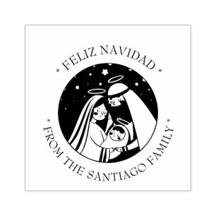 Sello De Caucho Natividad Sagrada Familia Navidades religiosos Esp