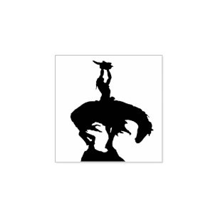 Sello De Caucho Nativo americano que aumenta el cráneo del búfal