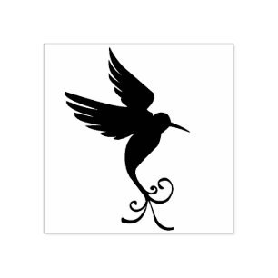 Sello De Caucho Naturaleza pacífica del colibrí del vuelo del