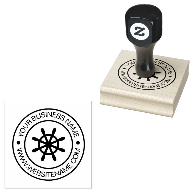 Sello De Caucho Nautical Ships Wheelm Business Personalizado de te (Sellado)