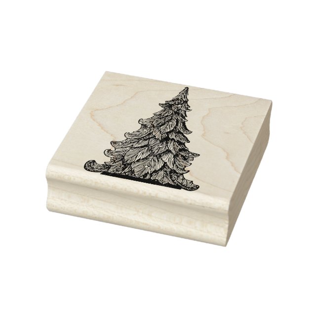 Sello De Caucho NAVIDAD ÁRBOL Estampado de madera (Sello)