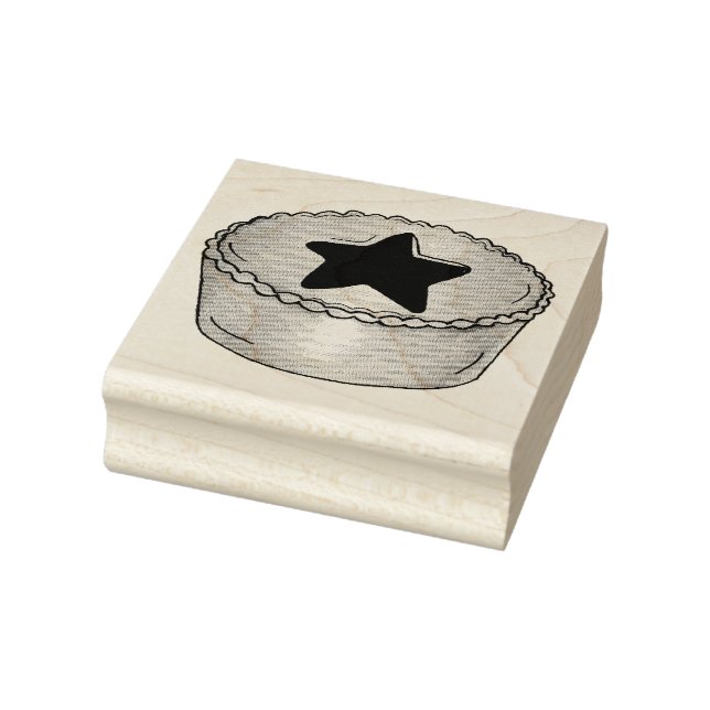 Sello De Caucho NAVIDADES británicos fruit mince pie comida festiv (Sello)