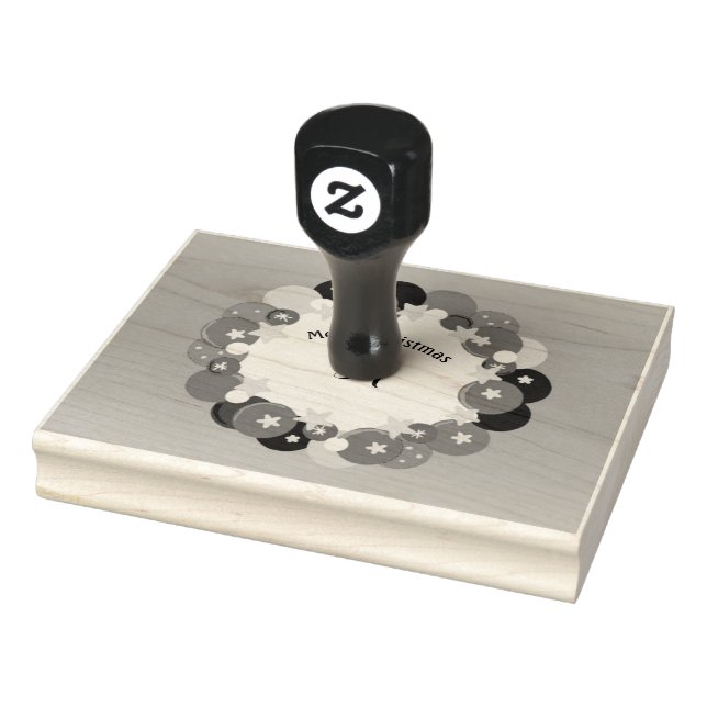 Sello De Caucho Navidades con clase escriben con monograma (Sello)