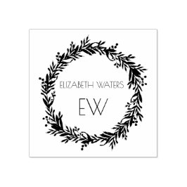 SELLO DE CAUCHO NAVIDADES CON INICIALES DE ARTE DE MADERA