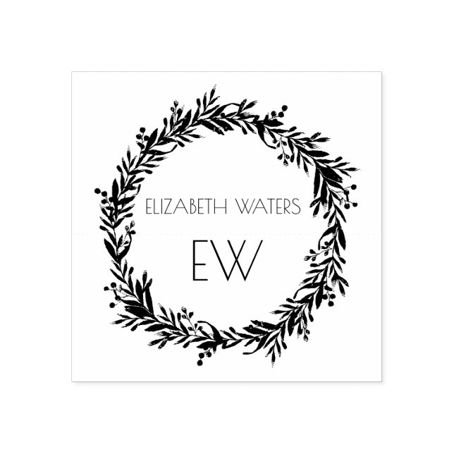 SELLO DE CAUCHO NAVIDADES CON INICIALES DE ARTE DE MADERA (Impresión)