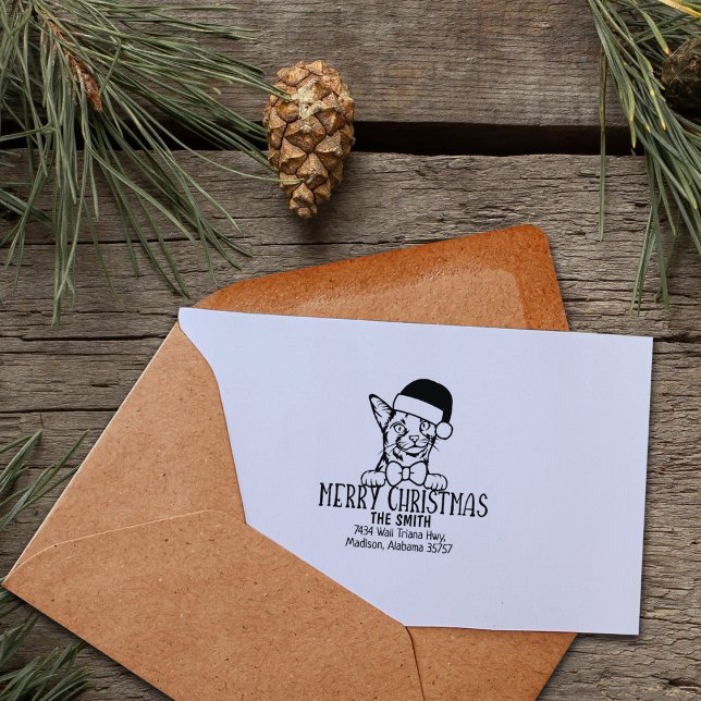 Sello De Caucho Navidades de direcciones de devolución de gatos ab (Subido por el creador)